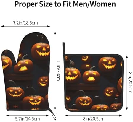 Halloween Pumpkin Oven Mitt Set