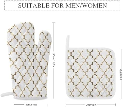 Curdesi Oven Mitts Set Heat-Resistant for Baking BBQ
