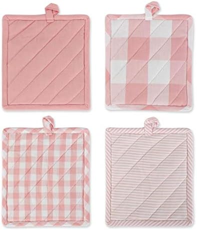 Gingham Kitchen Potholders Set
