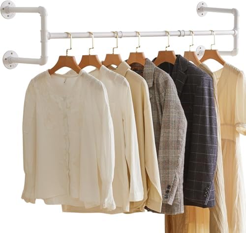 Strong Iron Clothes Rack - Wall-Mounted Durable and Space-Saving