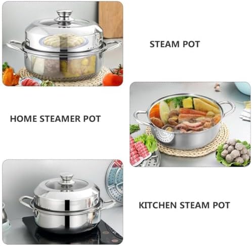 Mikinona 1pc Stainless Steel Steamer Stock Pot