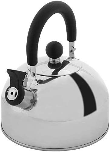 Classic Whistling Tea Kettle 100 Stainless Steel with Stay Cool Handle 25 Quart