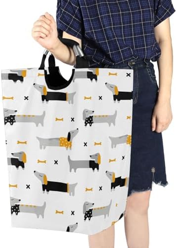 Kigai Collapsible Laundry Basket with Handle Durable Waterproof