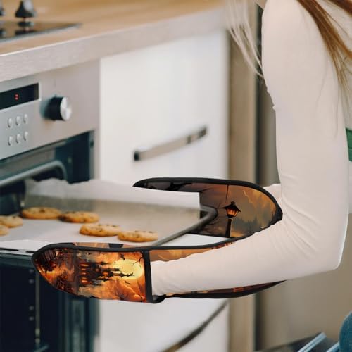 Halloween Night Castle Oven Mitt