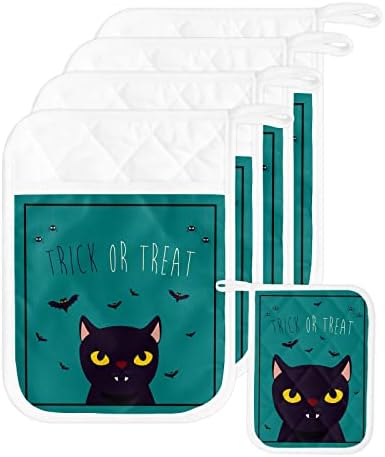 Halloween Black Cat Pot Holder Set