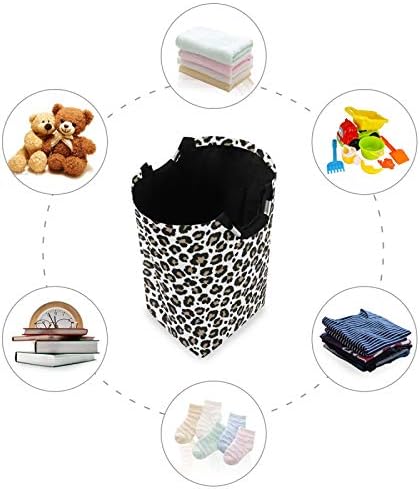 ALAZA Style Gray Leopard Collapsible Laundry Hamper Basket