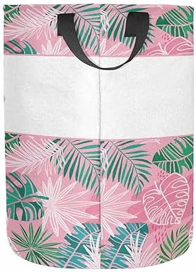 Personalized Laundromat tropical leaves pink hamper for Boys Girls