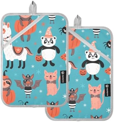 Halloween Halloween Animal Llama Potholders
