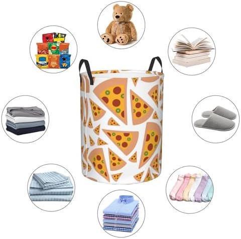 Pizza Laundry Hamper Collapsible Basket with Handles