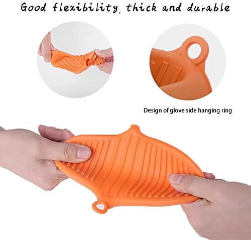 NEPAK 4 Pairs Silicone Oven Mitts - Heat-Resistant Potholders for Kitchen Use