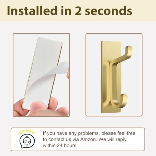 Heavy-Duty 12LB Towel Hooks for Bathrooms 4-Pack Stainless