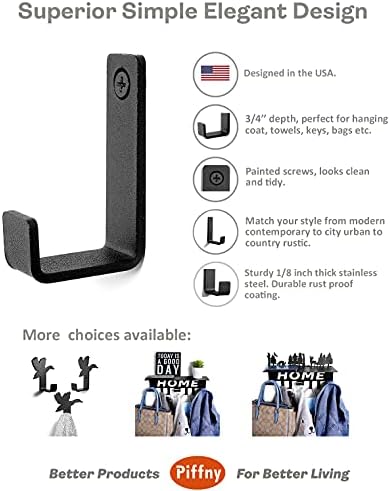 Piffny 6-Piece Stainless Steel Wall Hook Set