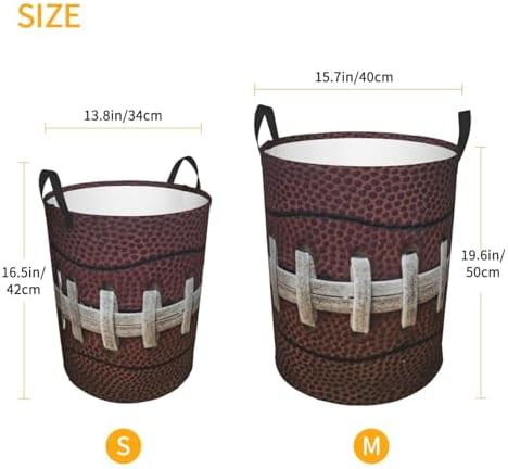 American football-themed waterproof foldable laundry basket for kids and adults