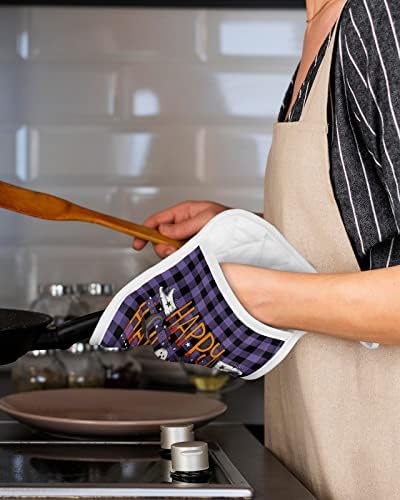 JasmineM Halloween Ghost Pot Holders with Pocket for Kitchen Set of 5