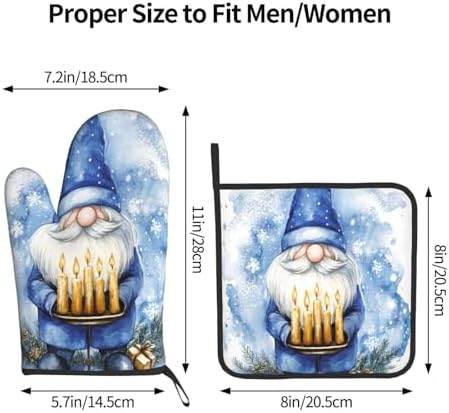 Hanukkah Gnome Oven Mitts Pot Holders