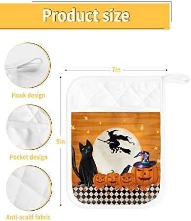 Festive Halloween Kitchen Accessories 5PCS Pot Holder Set with Loops