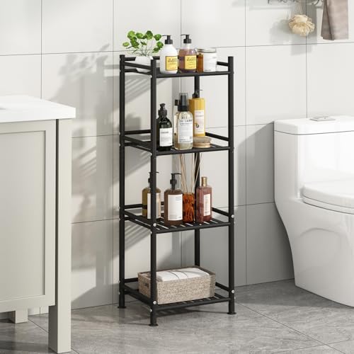 4 Tier Metal Bathroom Shelf Sturdy Storage Unit