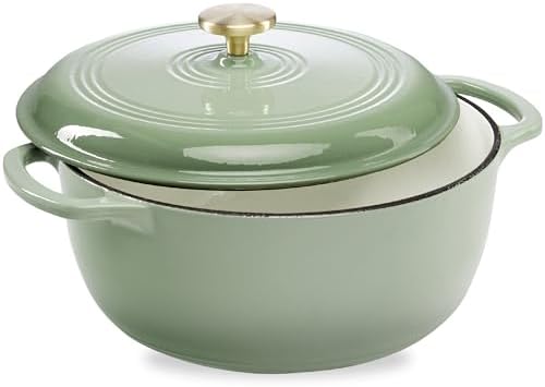 6 Quart Cast-Iron Dutch Oven Sage Green