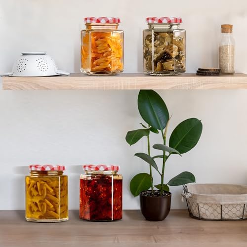 Glass Jam Jars with Screw Top Lids 280ml 12 Pack
