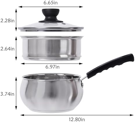 15QT Stainless Steel Saucepan with Steamer