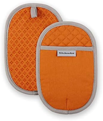 Sturdy Heat-Resistant KitchenAid Asteroid Pot Holder Set Honey Orange