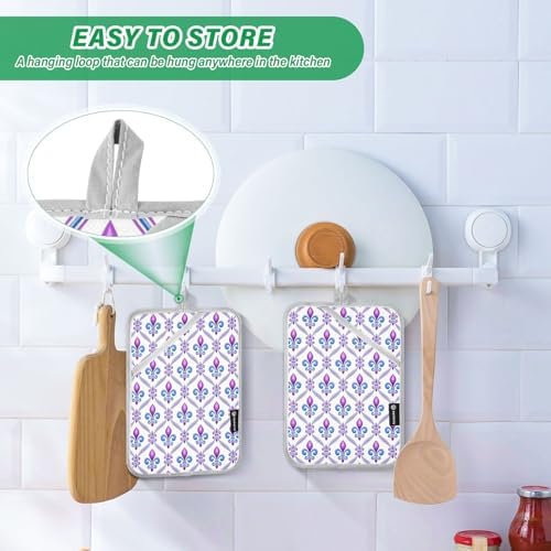 Durable 2-Piece Heat-Resistant Oven Mitts Potholders with Silver Coating