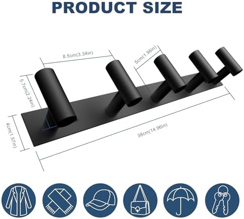 Spot-on 5-Hook Wall Hook for Coats Hats and Towels