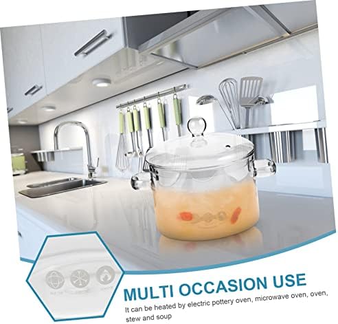 High Borosilicate Glass Stockpot with Double Handles and Lid