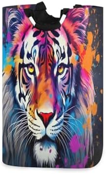 Kigai Foldable Laundry Basket with Tiger Design
