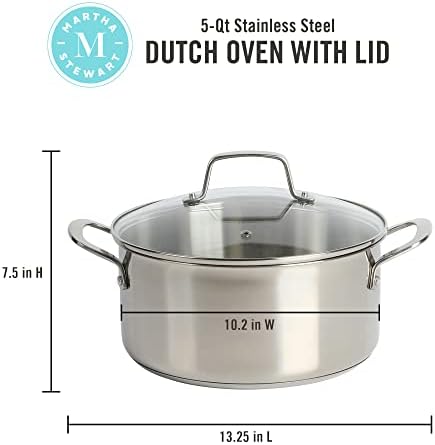 Martha Stewart 5-Quart 188 Stainless Steel Dutch Oven
