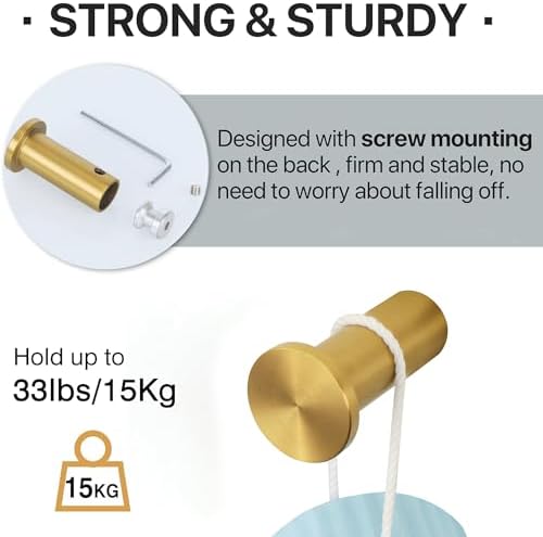 Durable Gold Coated Towel Hook for Bathroom Organization