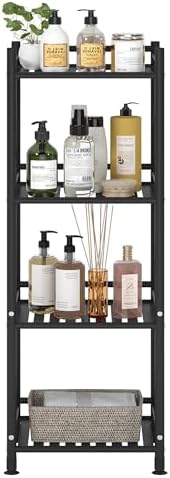 4 Tier Metal Bathroom Shelf Sturdy Storage Unit