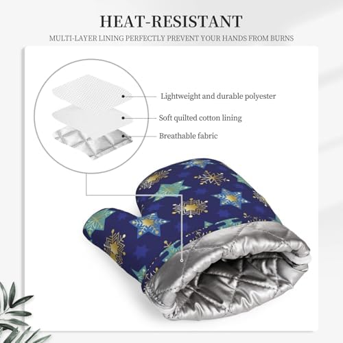 Happy Hanukkah Silicone Oven Mitts