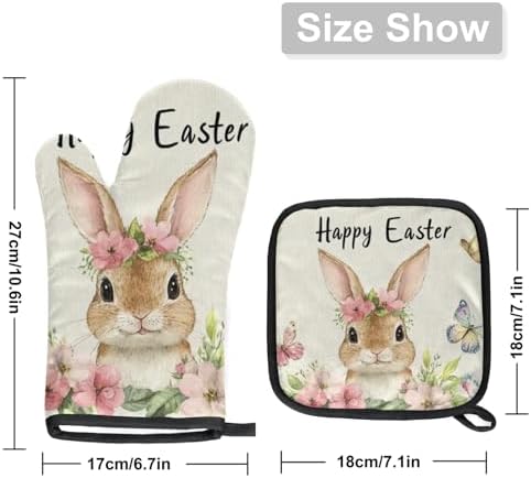 Easter Butterfly Oven Mitts and Pot Holders Set of 2 1