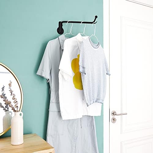Mkono Wall Clothes Hanger Rack 2 Pack Black