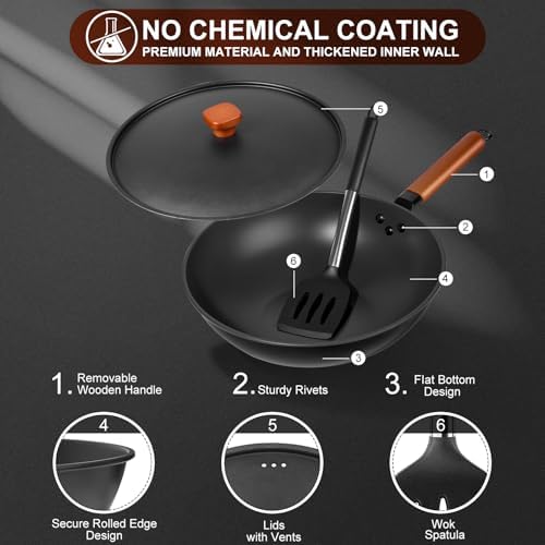 Premium 13 Wok with Lid for Efficient Cooking