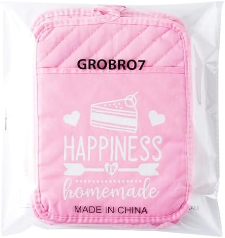 GROBRO7 5Pcs Gradient Pink Cotton Pot Holders Set 1