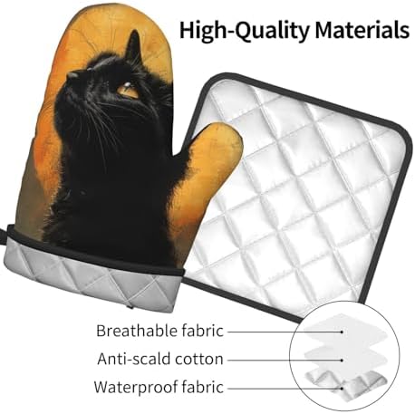 Haute Halloween Cat Oven Mitts Best Party Accessories