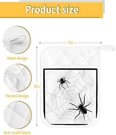 Halloween Spooky Pot Holder Set of 5 - Heat-Resistant Easy to Store