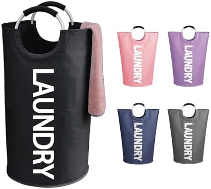 Largest Sturdy Aluminum AND Soft Fabric 95L Laundry Basket for Home Kitchen