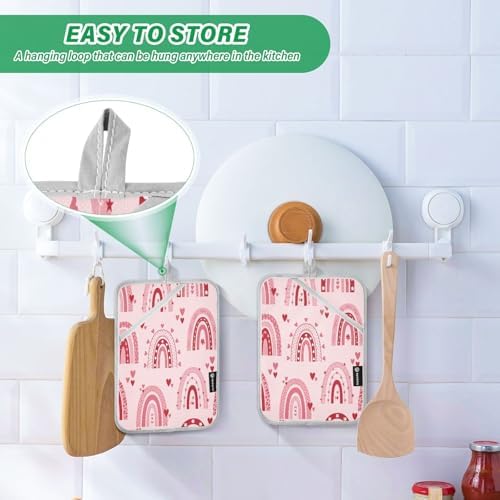 Stylish Valentines Day Heat-Resistant Pot Holder Set for Kitchen Use
