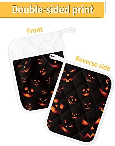 Trick or Treat - Halloween Pumpkins with Pot Holder Pockets Set of 5