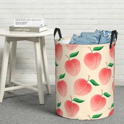 Peach Laundry Hamper Foldable Basket