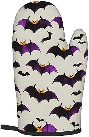 Flying Purple Bats Oven Mitts and Pot Holders - 2-Piece Heat-Resistant Set