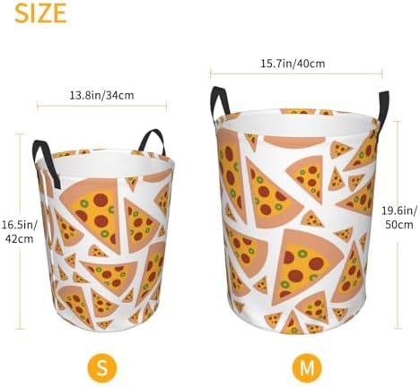 Pizza Laundry Hamper Collapsible Basket with Handles