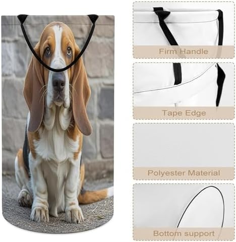 Variuable Waterproof Collapsible Basset Hound Basket for Space-Saving Storage