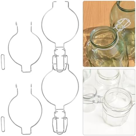 Wide Mouth Glass Jar Sealed Buckle Wire Clamp Silver