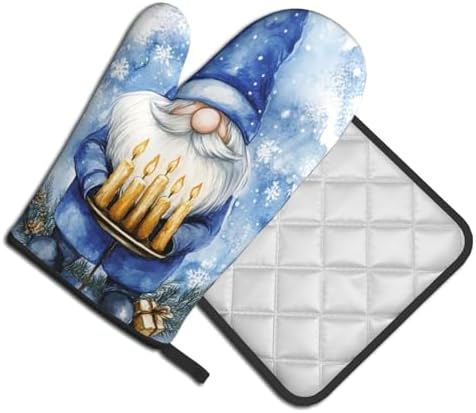 Hanukkah Gnome Oven Mitts Pot Holders