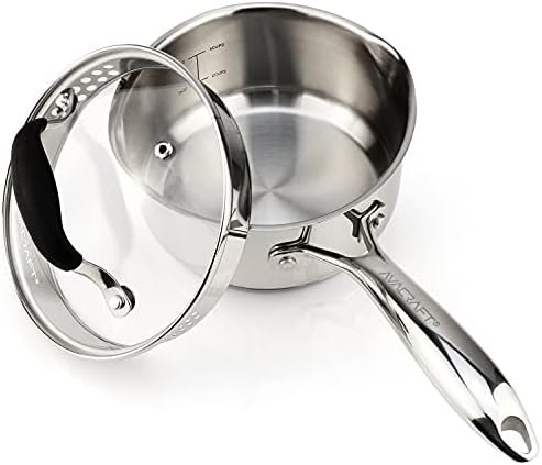 AVACRAFT Multipurpose Saucepan with Glass Lid 15 Qt