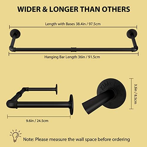 Wall Mounted Clothes Rack Industrial Pipe 384in Heavy Duty
